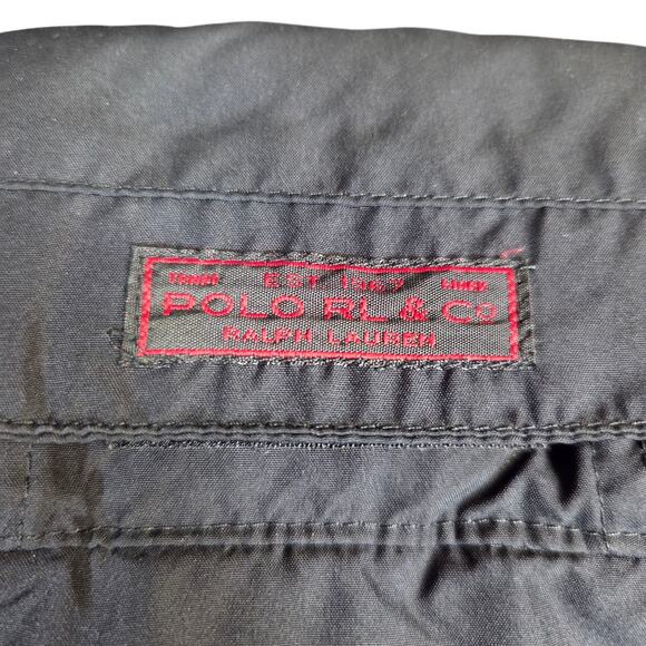 Vtg Polo Ralph Lauren Fleece Full Zip‎ Jacket Black Y2K Polartec Hood Rain Large - Picture 9 of 12